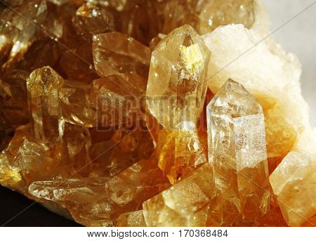 citrine semigem geode crystals geological mineral isolated