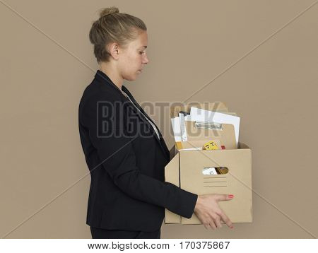 Caucasian Business Woman Retrenchment