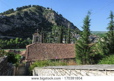 Berat, Albania - 27 June 2013: The church of St. Spiridione at Berat on Albania