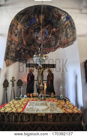 Berat, Albania - 24 June 2014: The church of St. Spiridione at Berat on Albania, Unesco world heritage