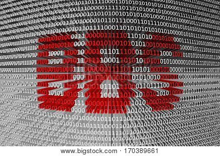 bbs is presented in the form of binary code 3D illustration