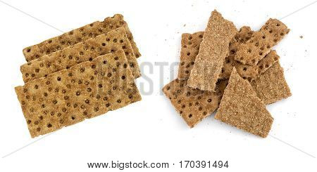 Black Bread Crumbs Isolated