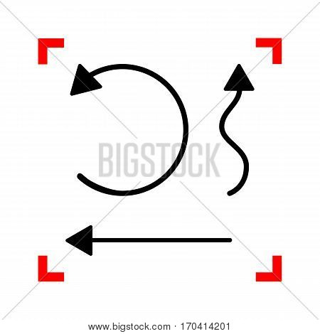 Simple set to Interface Arrows Black icon in focus corners on white background. Isolated.
