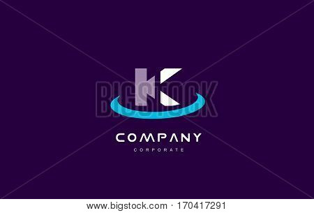k cyan magenta blue letter alphabet vector company logo icon sign design template