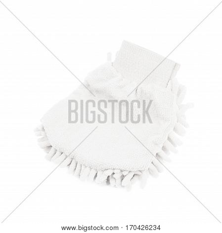 Car washing mitt glove sponge isolated over the white background