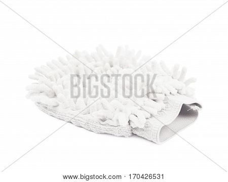 Car washing mitt glove sponge isolated over the white background