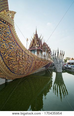 Swan Boat At Wat Cha Lor Temple, Nonthaburi
