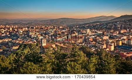 panorama of Campobasso in Molise of Italy
