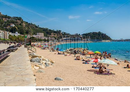 Beach In Blanes In Costa Brava