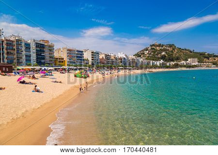 Beach In Blanes In Costa Brava