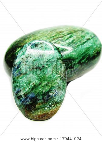 fucsite geological crystal semigem green mineral isolated