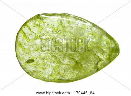 peridote olivine semigem green crystal green quartz isolated