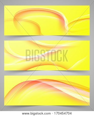 Set of colorful abstract banners with lines. Vector.