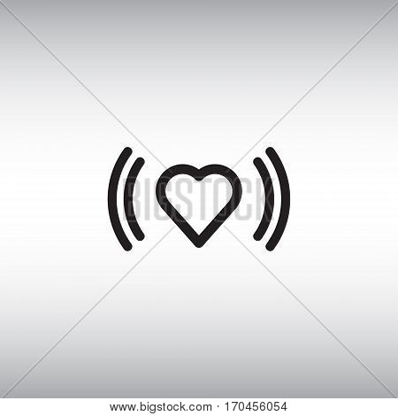 Heart beat flat vector sign. Heart beat isolated icon. Arrhythmia indicator vector symbol.