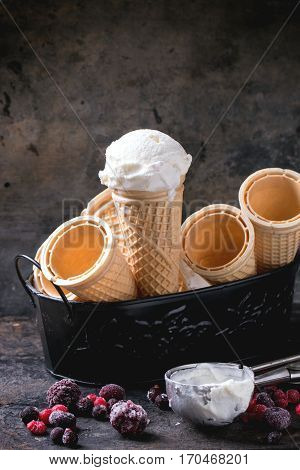 Ice Cream In Wafer Cones