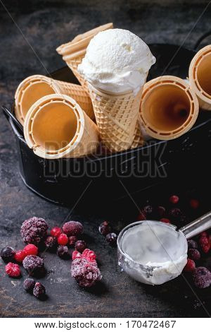 Ice Cream In Wafer Cones