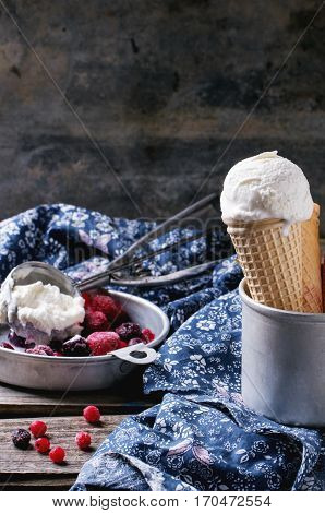 Ice Cream In Wafer Cones