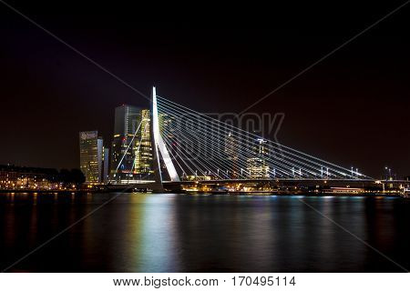 A shot of the famous bridge in Rotterdam, The Netherland
