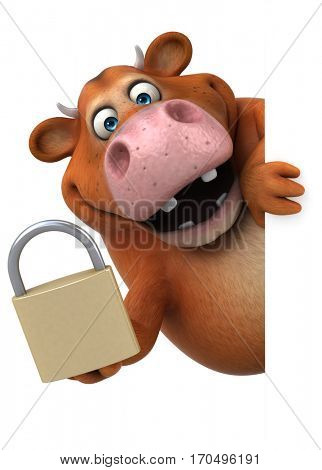 Fun cow - 3D Illustration