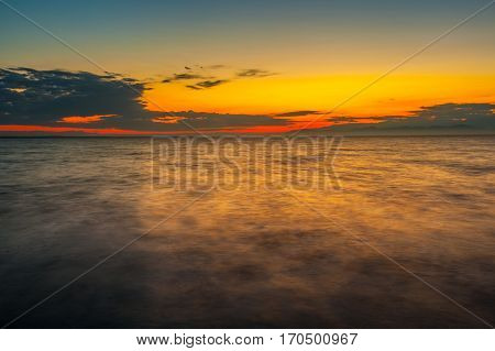 Colorful Sky And Water In Lake Paliastomi In Morning , Poti, Georgia