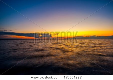 Colorful Sky And Water In Lake Paliastomi In Morning , Poti, Georgia