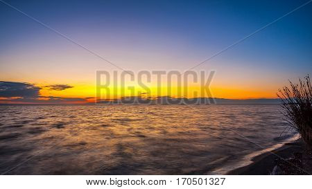 Colorful Sky And Water In Lake Paliastomi In Morning , Poti, Georgia