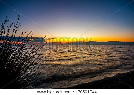 Colorful Sky And Water In Lake Paliastomi In Morning , Poti, Georgia