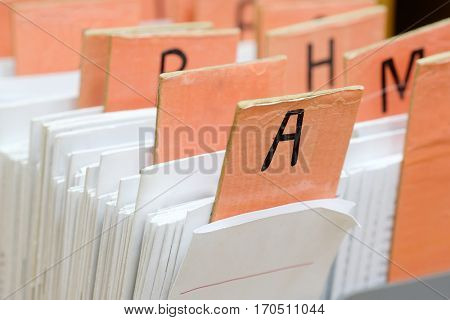 card index in library