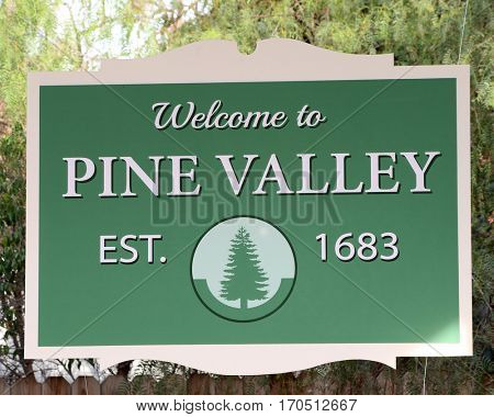LOS ANGELES - JAN 5:  Pine Valley Signage at the 