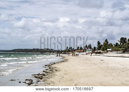 People Enjoy The Beach At Ponta Preta In The Island Of Capo Verde In Brazil