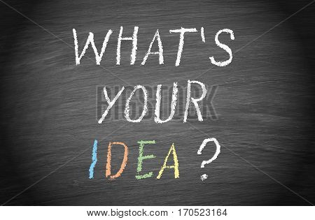 What is your idea - chalkboard with text