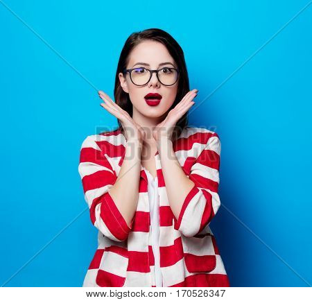Portrait Of The Beautiful Young Surprised Woman