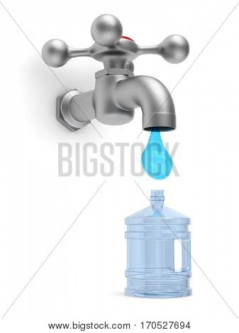 faucet on white background. Isolated 3D image