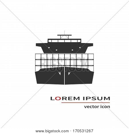 Container ship isolated on background. Vector illustration
