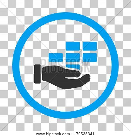 Service Schedule rounded icon. Vector bicolor illustration style is a flat iconic symbol inside a circle blue and gray colors transparent background. Designed for web and software interfaces.