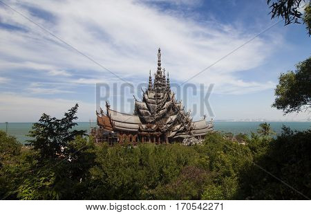 Beautiful Buddhist temple stands out for its wooden architecture