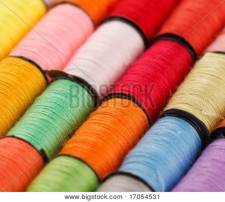bobbins of lurex thread