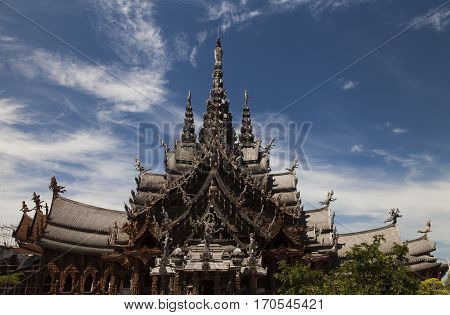 Beautiful Buddhist temple stands out for its wooden architecture