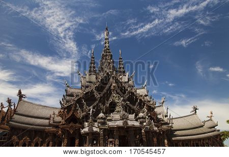 Beautiful Buddhist temple stands out for its wooden architecture
