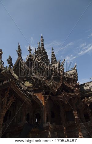 Beautiful Buddhist temple stands out for its wooden architecture