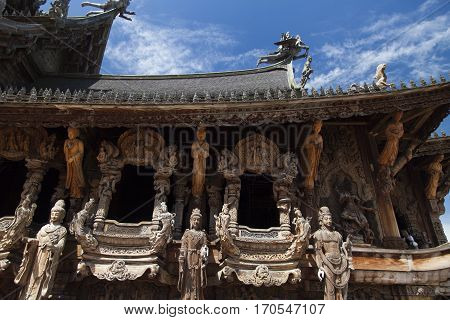 Beautiful Buddhist temple stands out for its wooden architecture