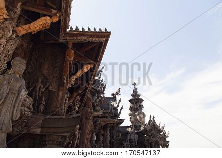 Beautiful Buddhist temple stands out for its wooden architecture