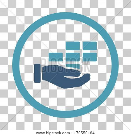 Service Schedule rounded icon. Vector bicolor illustration style is a flat iconic symbol inside a circle cyan and blue colors transparent background. Designed for web and software interfaces.