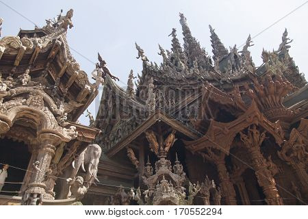 Beautiful Buddhist temple stands out for its wooden architecture