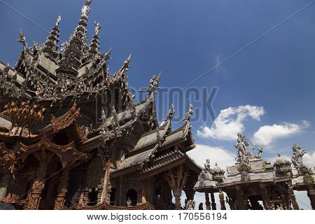 Beautiful Buddhist temple stands out for its wooden architecture