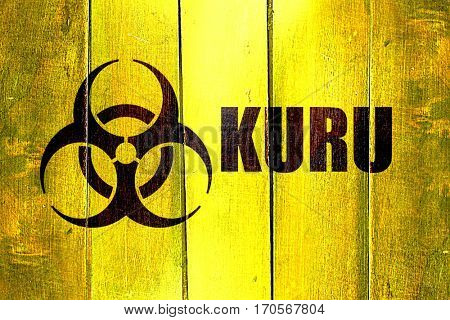 Vintage Kuru on a grunge wooden panel