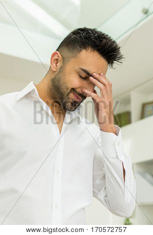 Young man having a stress