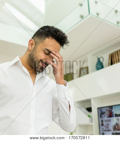 Young man having a stress