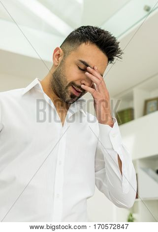 Young man having a stress