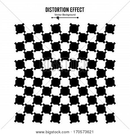 Optical Illusion. Vector 3d Art. Distortion Dynamic Effect. Geometric Magic Background